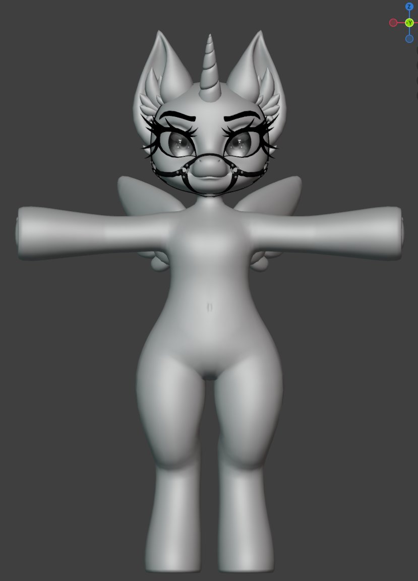 Workin on my favourite Chibi Pony base

#VRChat #b3d