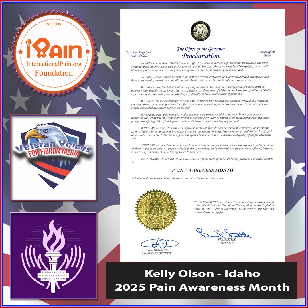 International Pain Foundation® (@ipainofficial) on Twitter photo It's Pain Awareness Month 2025, and the <a href="/iPainOfficial/">International Pain Foundation®</a>, #VeteransVoicesForFibromyalgia, and <a href="/teamfibro/">Fibromyalgia National Health Organization</a> have teamed up to raise awareness across the United States and worldwide. Proclamations from State Governors are arriving, and we are off to a great start, sharing our first It's Pain Awareness Month 2025, and the <a href="/iPainOfficial/">International Pain Foundation®</a>, #VeteransVoicesForFibromyalgia, and <a href="/teamfibro/">Fibromyalgia National Health Organization</a> have teamed up to raise awareness across the United States and worldwide. Proclamations from State Governors are arriving, and we are off to a great start, sharing our first