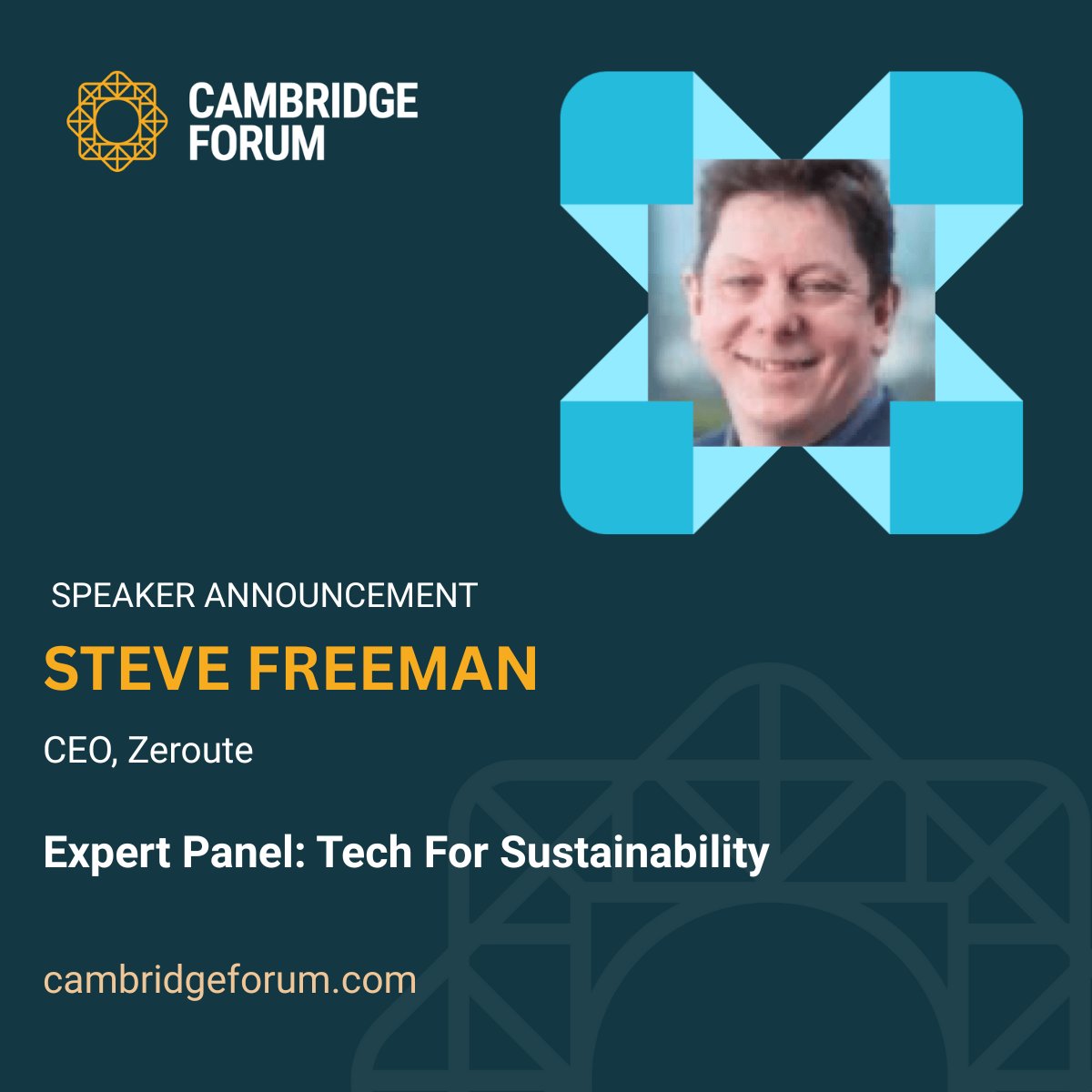 cambsaiforum's tweet photo. Delighted to welcome Steve Freeman, CEO of Zeroute, to #CambridgeForum 2025!
🎤 Panel: Tech for Sustainability – how AI &amp; digital innovation can accelerate decarbonisation.
📅 Sept 3–4 | The Guildhall, Cambridge
🎟 Tickets closing soon → https://t.co/jfWEJu07s4
#AI #TechForGood https://t.co/ZEodYPaerS
