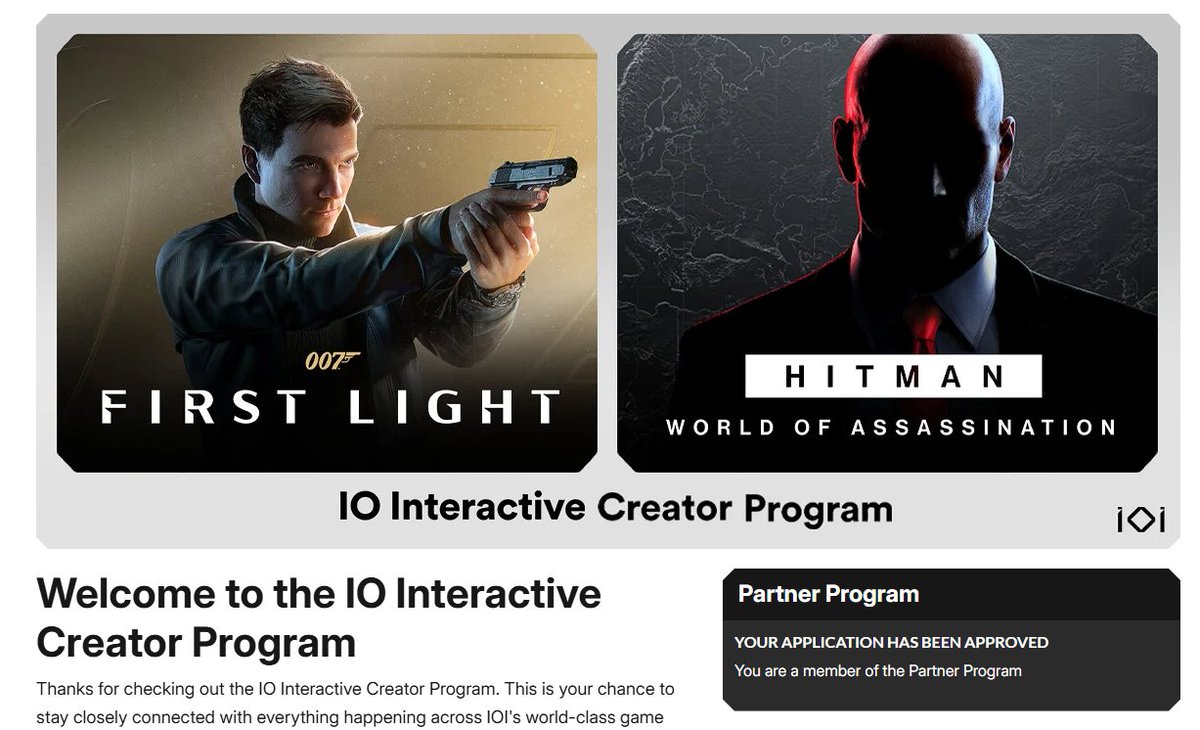 Valantine77's tweet image. i am really happy i success join IOI creator program by @keymailer ty lot of this opportunity it is really honor @IOInteractive  , i can t wait really play soon her games on my channel , and the new 007 james bond 

#IOIPartner #IOInteractive #007FirstLight #hitman