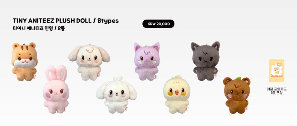 Tiny Aniteez Plush Doll and Photocard #YEOSANG #여상 #ヨサン #에이