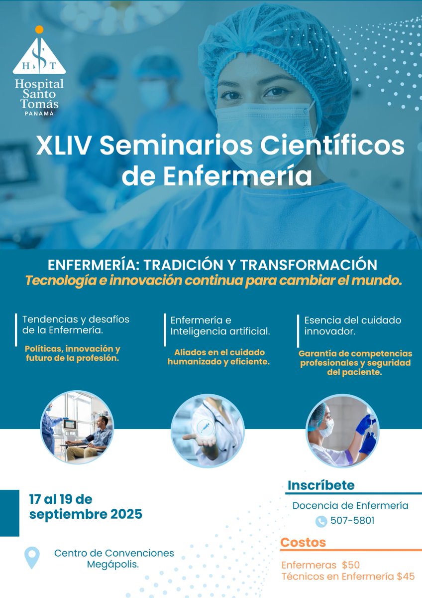 El Hospital Santo Tomás te invita a participar de los Seminarios Científicos del 4 al 19 septiembre 2025.