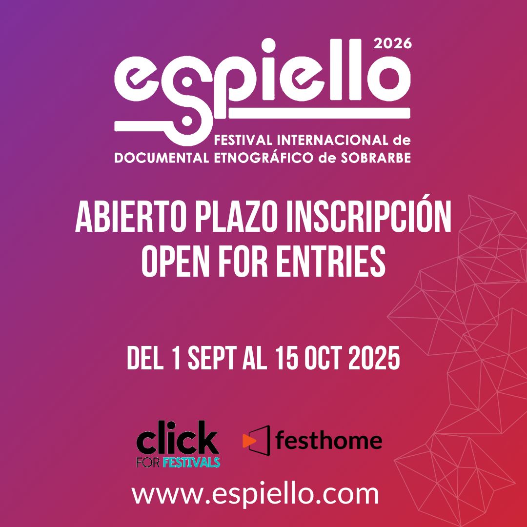 📣 ¡Abrimos el plazo de inscripción para la 23° edición del Festival #Espiello❗

Del 1 de septiembre al 15 de octubre.

ℹ️ Todos los detalles de la convocatoria en espiello.com