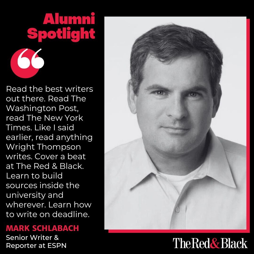 RnBalumni's tweet photo. Mark Schlabach traveled across states and oceans to cover the most-watched tournaments for ESPN and leading outlets. He has written over two dozen books, including NYTimes bestsellers, and spoke last week at our "Countdown to Kickoff" event. Read our Q&amp;A: https://t.co/FQMAiQD3AZ https://t.co/s5wsQ9DRZo