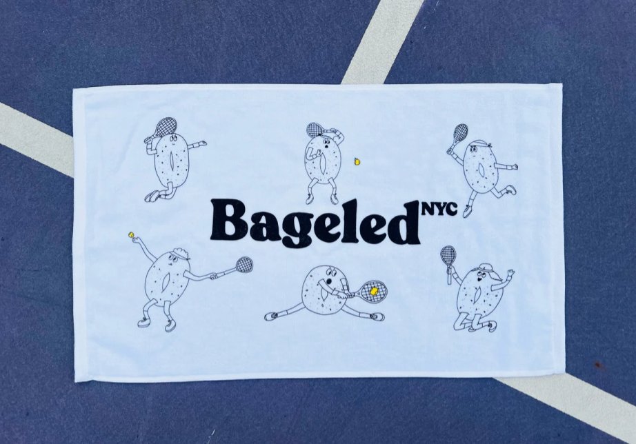 Take a look at the original NYC-themed bagel tennis gear from Bageled NYC