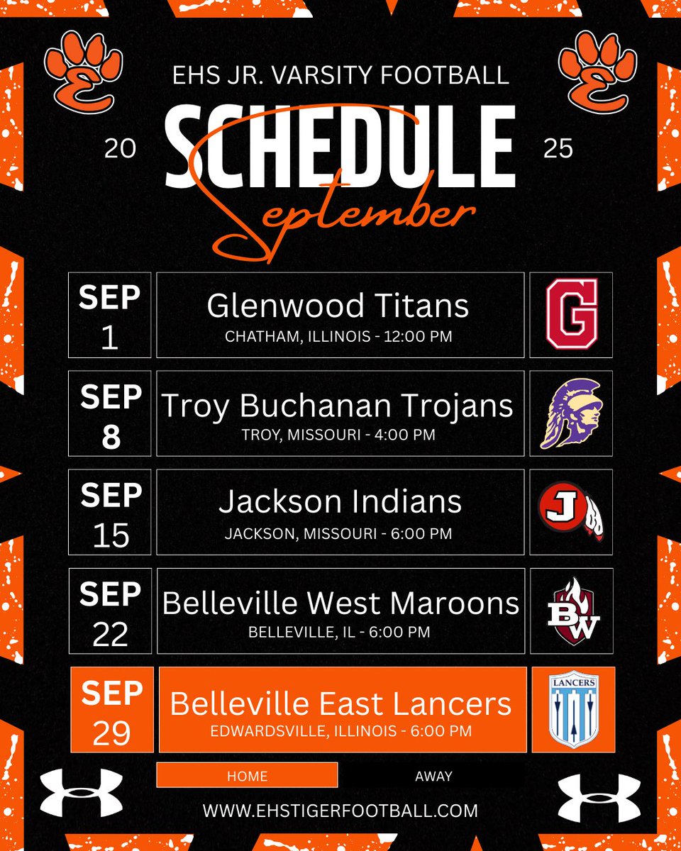 Here is our Freshman and JV schedule for the month of September