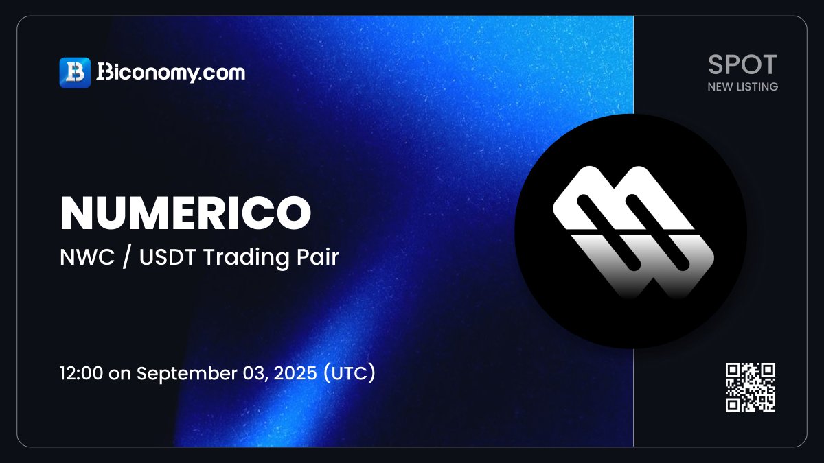 BiconomyCom's tweet image. 🚀NEW LISTING🔥 $NWC

We are  excited to announce that @Numerico_AI will be listed on Biconomy.com! The #NWC / #USDT spot trading pair will be available at 12:00 on September 03, 2025 (UTC)🔥

About #Numerico：
&quot;Numerico AI is a self-sufficient ecosystem designed to…