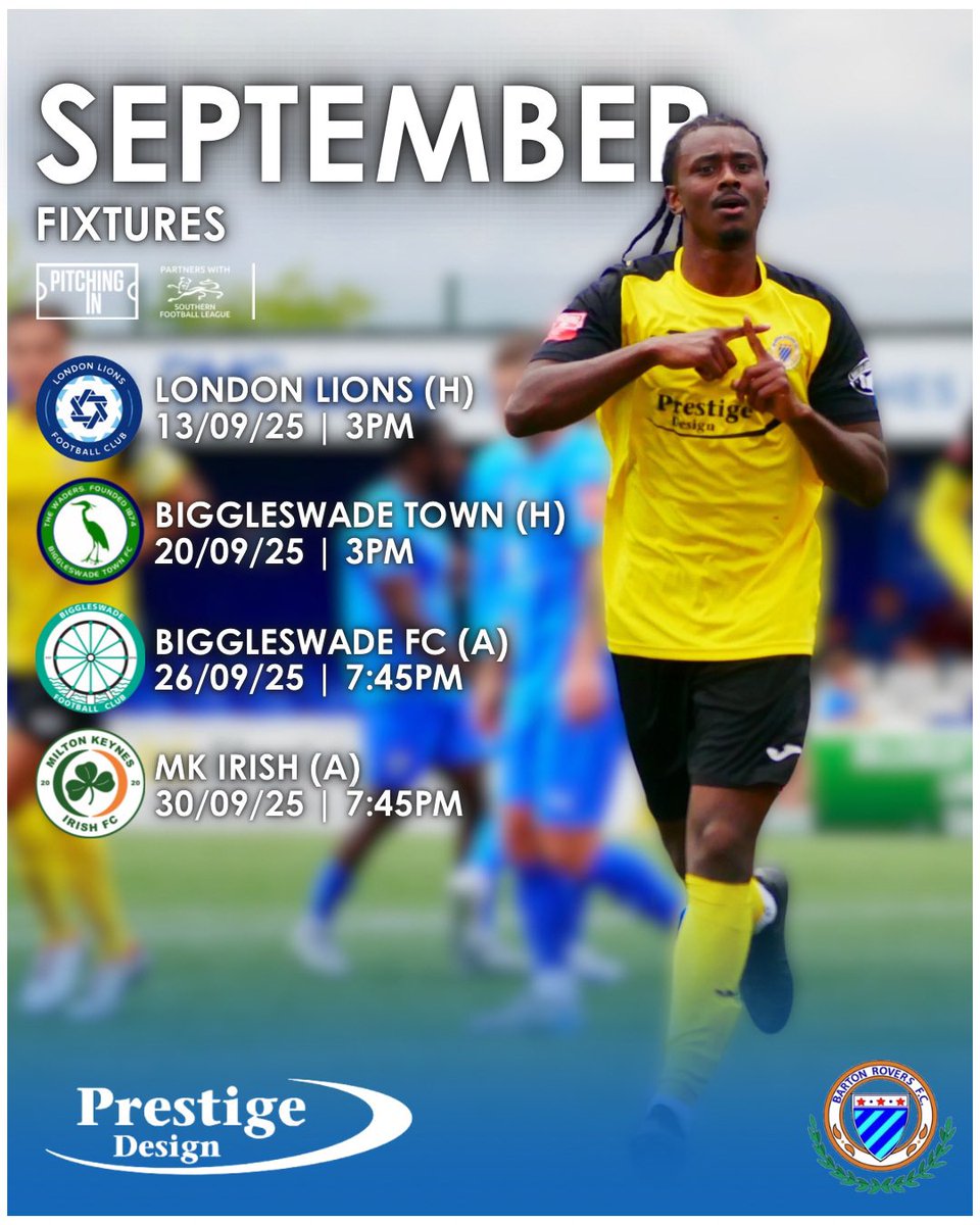 SEPTEMBER FIXTURES |

A big month ahead, as we return to league action! 👊