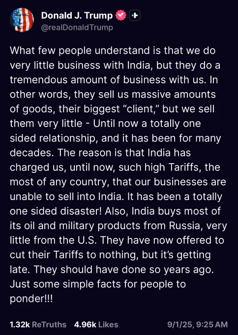 📉KOBEISSI: L'India offre a Trump la riduzione delle tariffe allo 0% per gli Stati Uniti