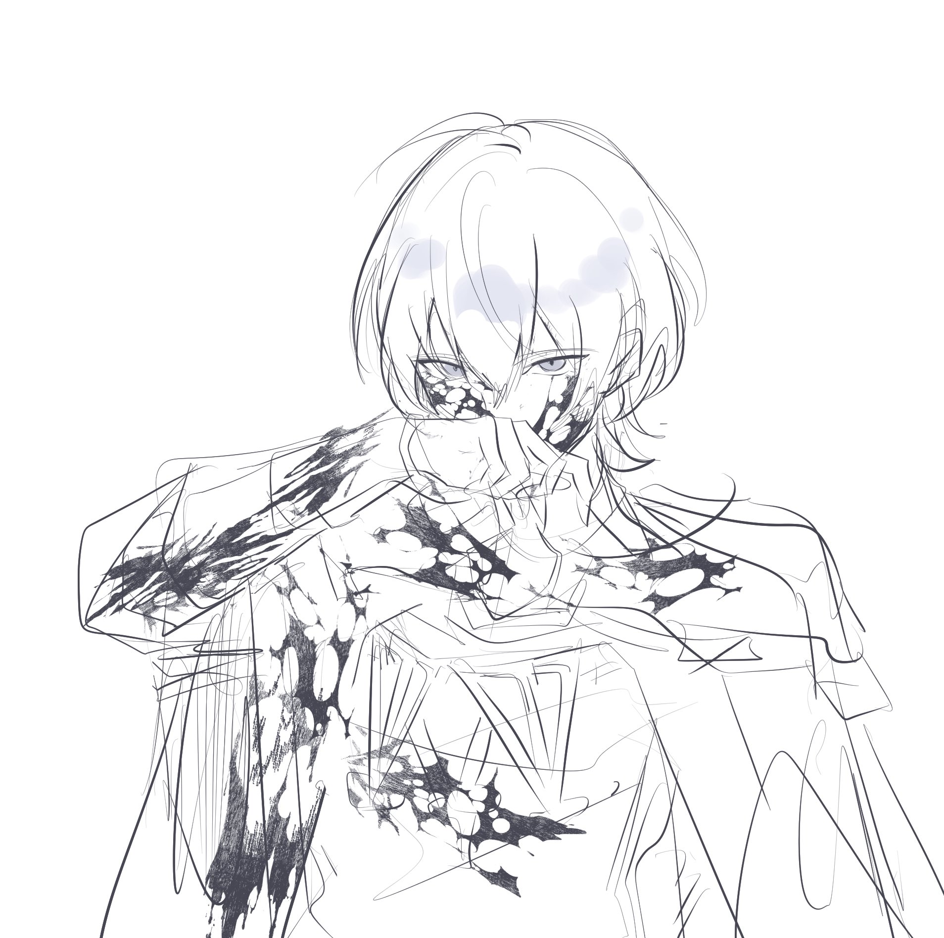 腸の絵(モノクロ)1110作 腸の絵(モノクロ)1110作