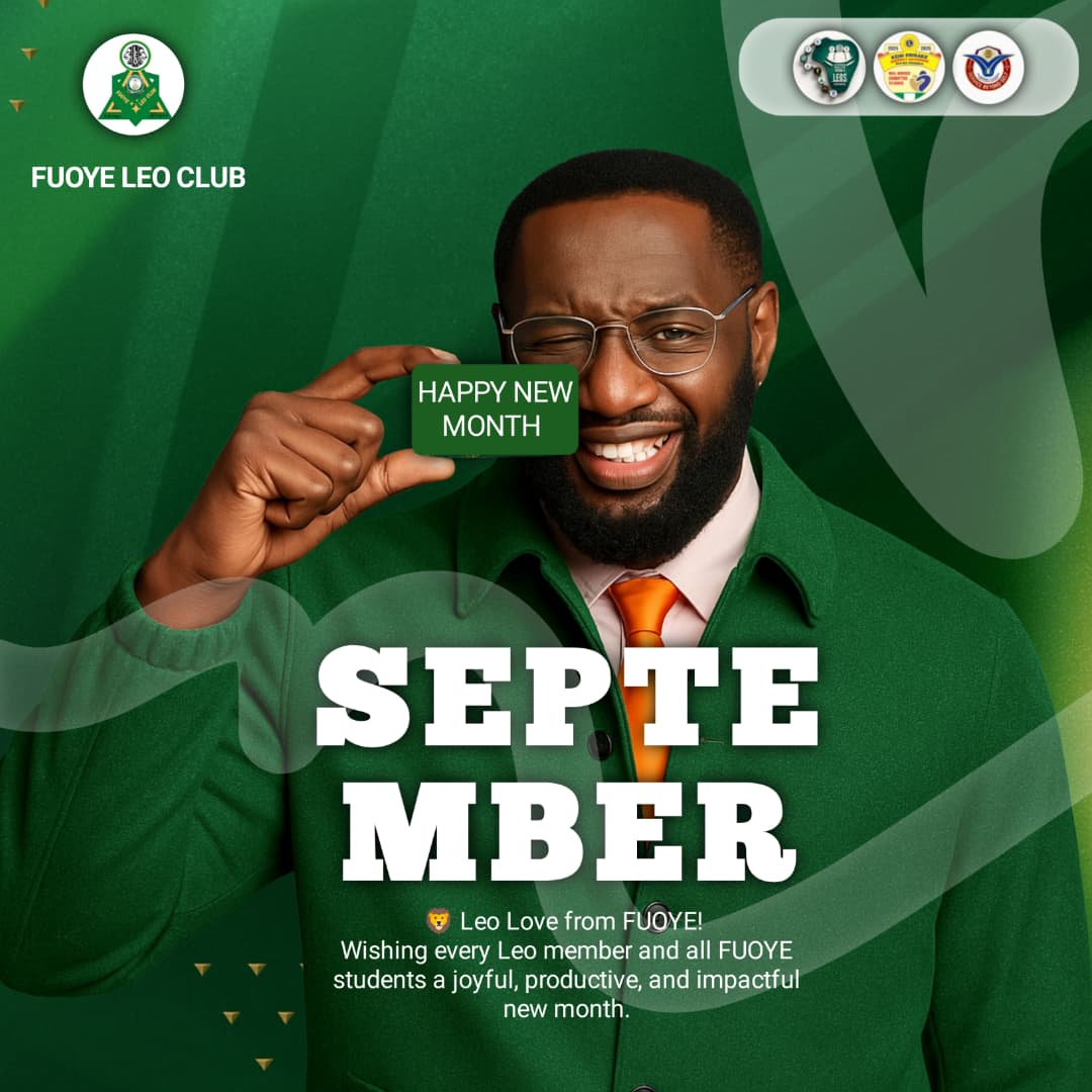 Fuoyeleoclub's tweet photo. Happy New Month, Leos! 
Welcome to *September* — a fresh chapter filled with new opportunities to serve, lead, and grow!

As we step into this beautiful month, may our passion for impact burn brighter, our teamwork grow stronger, and our goals become even more achievable. https://t.co/mNXBDaReme