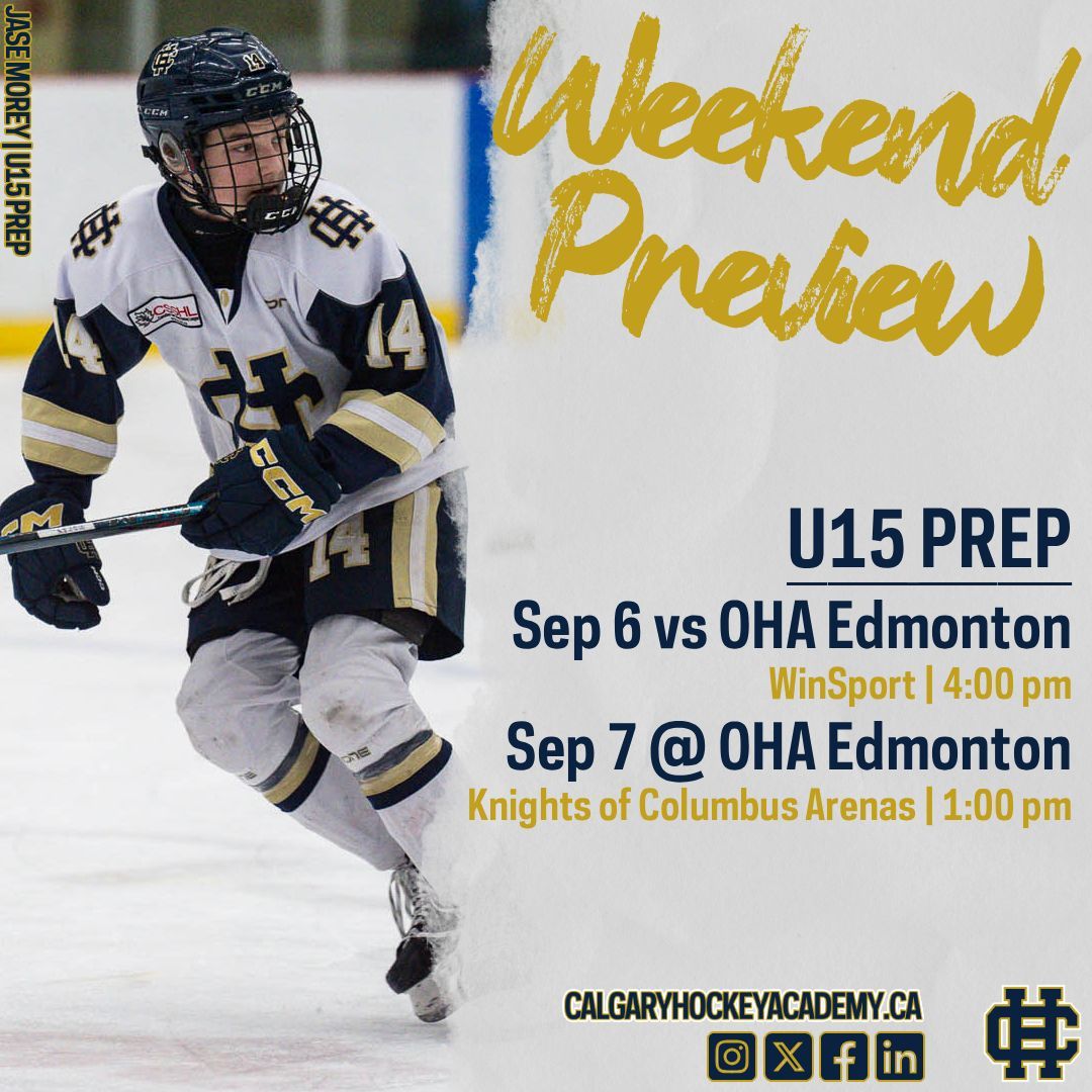 The Blue &amp; Gold are back in business, baby! Our U15 Prep team plays their first #CSSHL exhibition games of the year in a home-and-home against <a href="/OHAEdmonton/">OHA Edmonton</a>! #hockeysback #earnednotgiven #calgaryhockey