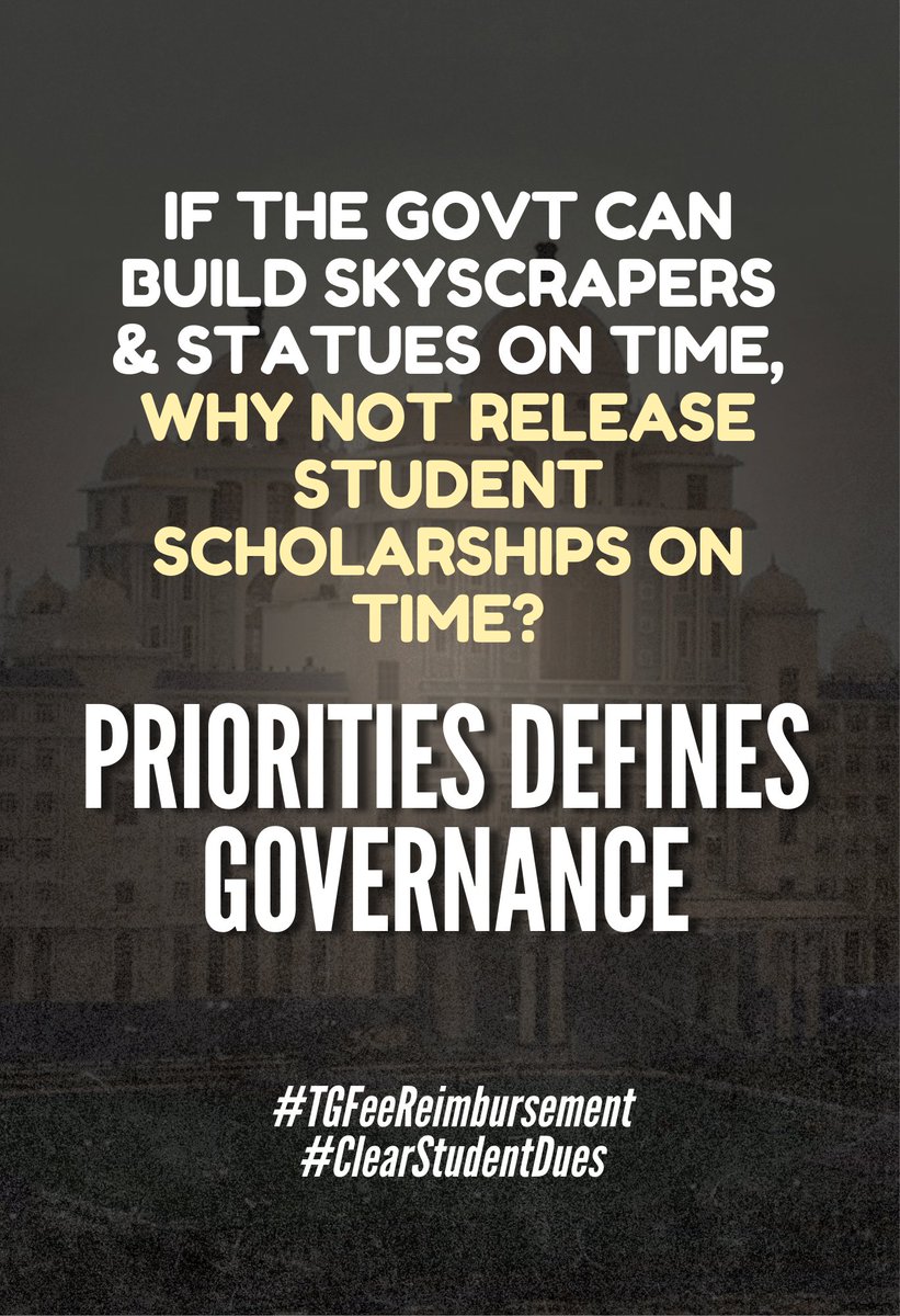 3. Demands to the Telangana Govt:
1️⃣ Release all pending ePASS scholarships
2️⃣ Prioritize education in budgets
3️⃣ Ensure timely scholarships always
#TGFeeReimbursement #ClearStudentDues