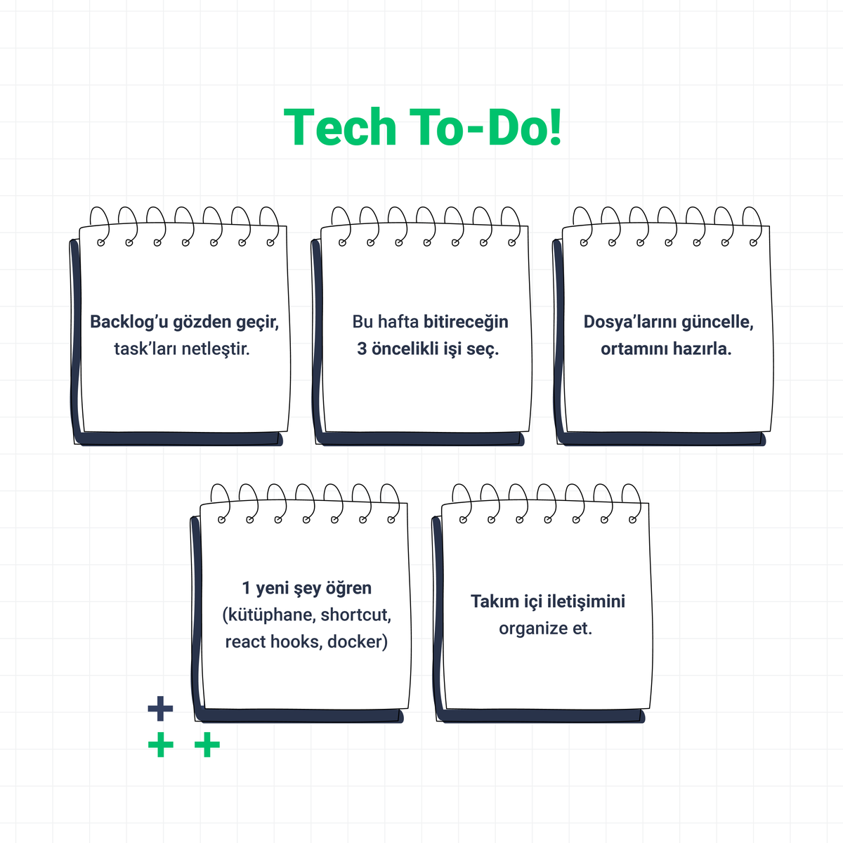 1 Eylül, sadece takvimde yeni bir ay değil. Kariyerinde yeni bir sprint başlatmak için fırsat. 🚀
Senin için hazırladığımız Tech To-Do List’e göz at! ✅
Listeye sen de ekleme yapmak istersen yorumlarda buluşalım.