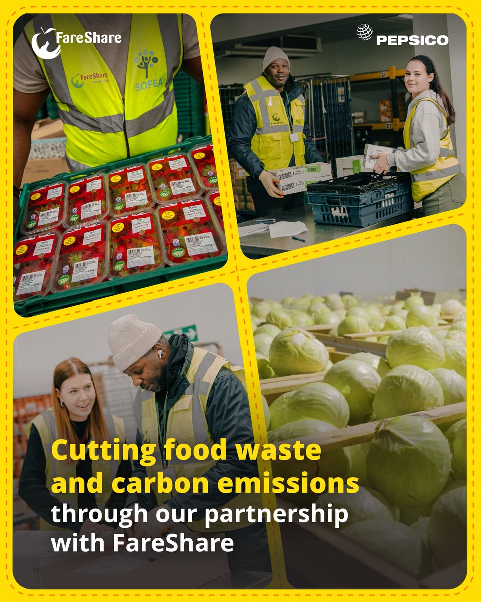 Disposing of food takes up water and creates carbon emissions.

By working with <a href="/FareShareUK/">FareShare</a> to prevent 2000 tonnes of surplus food from being thrown away, we're helping those most in need - and fighting the environmental impact of food waste 🙌