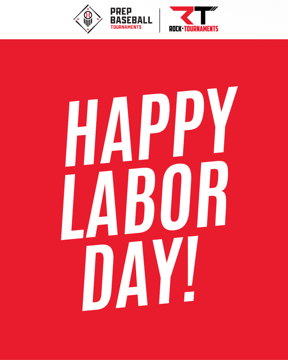 RockTournaments's tweet image. Happy Labor Day Weekend!

Enjoy the time off and we’ll catch you back on the field soon! ⚾️⚾️

#LaborDayWeekend #RestandRecharge