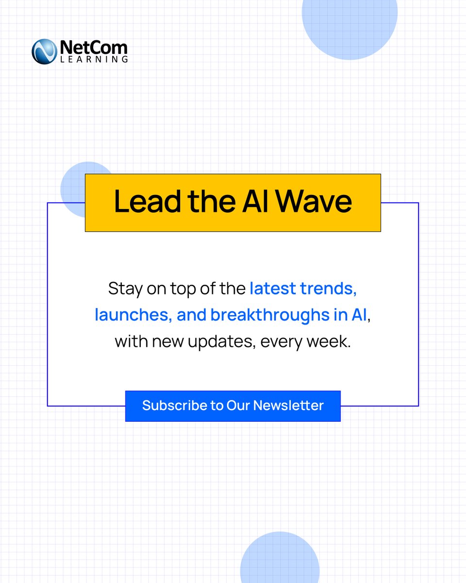 NetComLearning's tweet image. Looking to AI-enable your workforce?

Book a free consultation today: tinyurl.com/39duffm9

#WeeklyAIDigest #NetComLearning