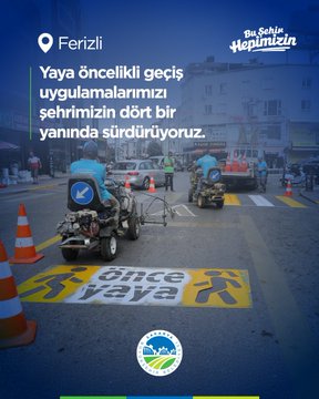 Yaya geçidi boyama çalışması