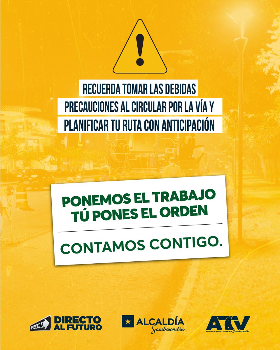 🚧 ¡La reestructuración integral de la Av. Samborondón presenta un 75% de avance de obra!

👷🏼‍♂️ Estamos trabajando en el fresado, asfaltado, ampliación de la vía, instalación de tuberías, intervención en retornos y más.

⚠️ Recuerda circular con precaución y planificar tu ruta con