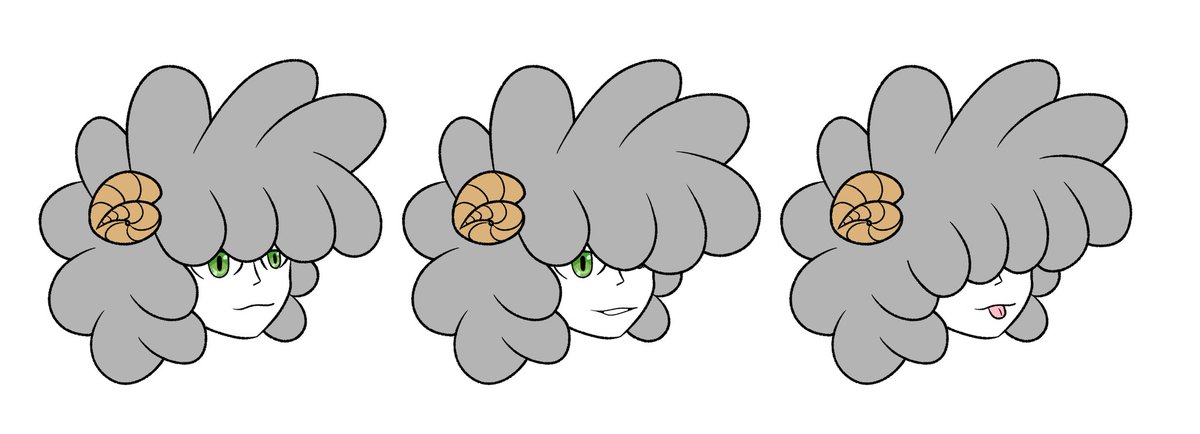 Playing with my sheep's hair. Kinda vibe with them all, so I might just give him the different hairstyles based on whatever outfit I decide to draw him wearing