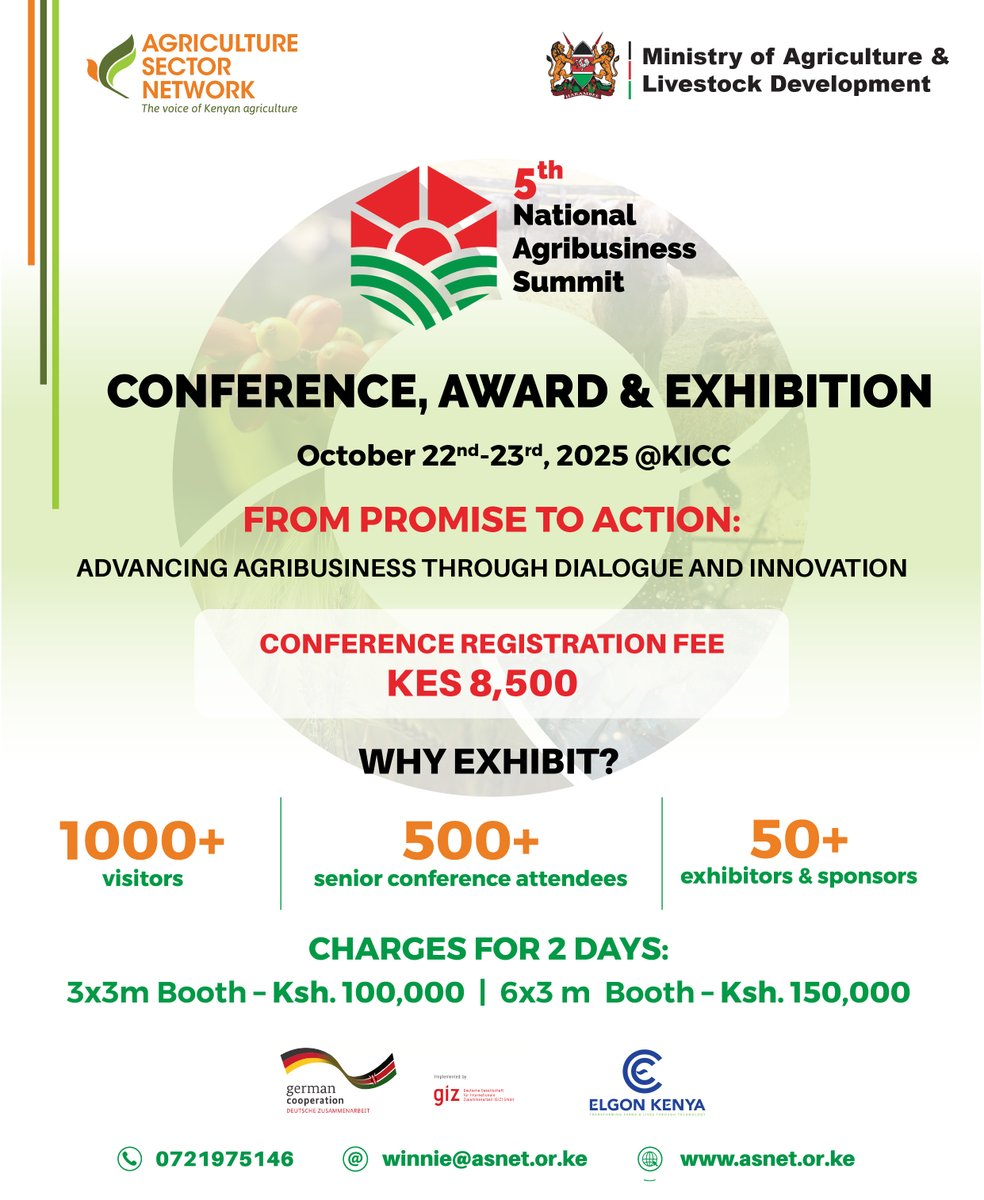 Agriculture Sector Network (ASNET) (@asnetkenya) on Twitter photo Dont summit updates visit our website. agribusinesssummit.co.ke Dont summit updates visit our website. agribusinesssummit.co.ke