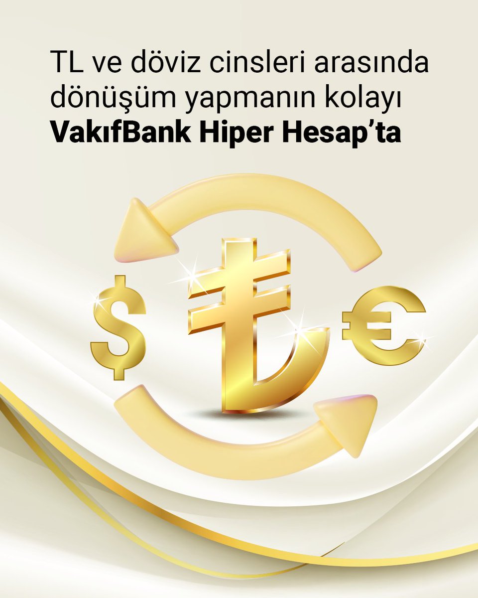 TL, USD ve EUR cinsi dövizlerinizi günlük faiz getiren Hiper Hesap’ta değerlendirebilir, döviz cinsleri arasında dönüşüm kolaylığından yararlanabilirsiniz. Detaylı bilgi için vakifbank.com.tr sitemizi ziyaret edebilirsiniz. #DaimaSeninle