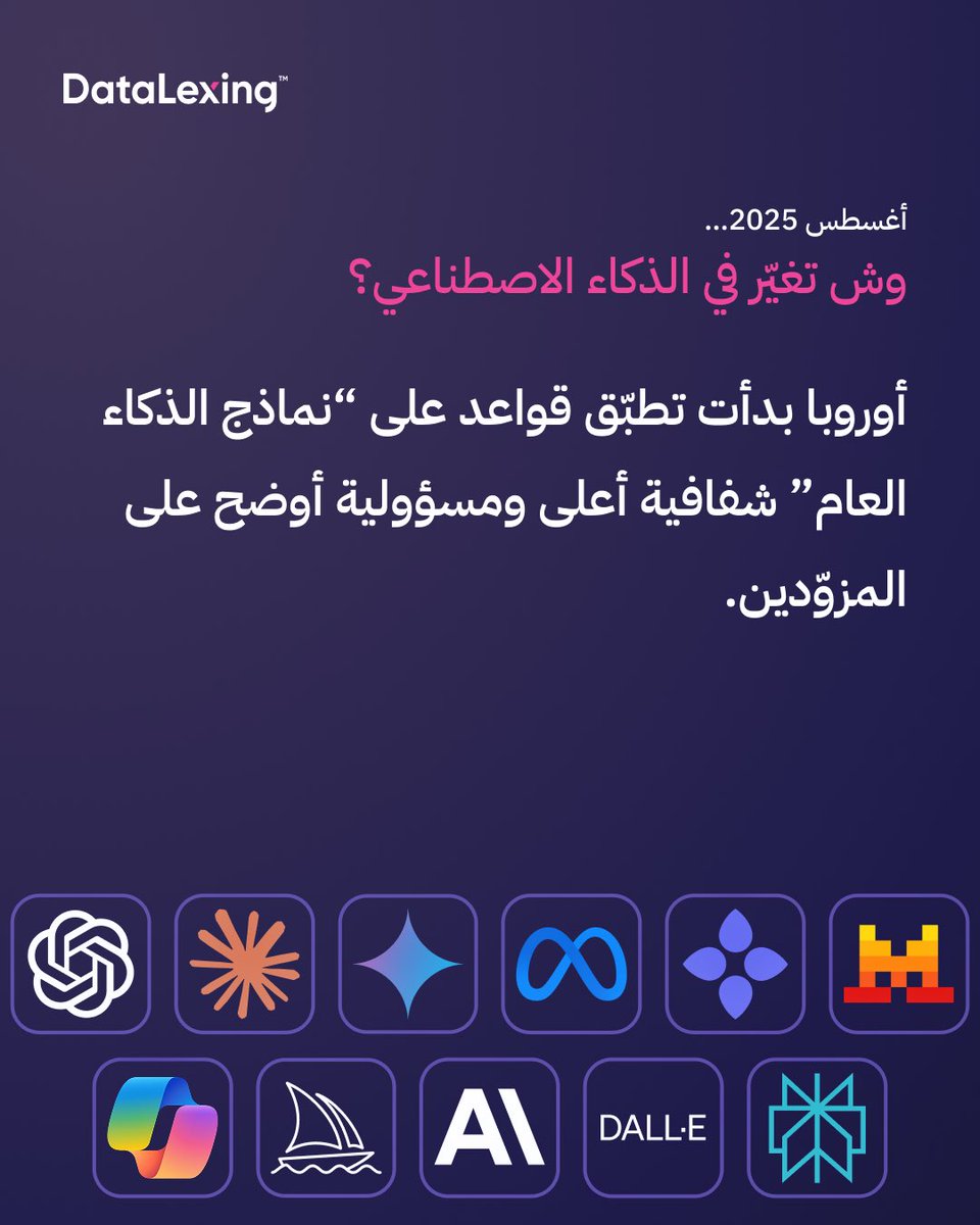 ابتداءً من 2 أغسطس 2025، أي نموذج ذكاء عام جديد يُطرح في السوق الأوروبي صار ملزَم يوضح طريقة عمله ويحترم حقوق المحتوى؛ والنماذج الموجودة قبل هذا التاريخ عندها مهلة تنظيمية حتى 2 أغسطس 2027. 

نُشر أيضًا “كود ممارسات” (يوليو 2025) يساعد الشركات على تقديم وثائق شفافة عن التدريب