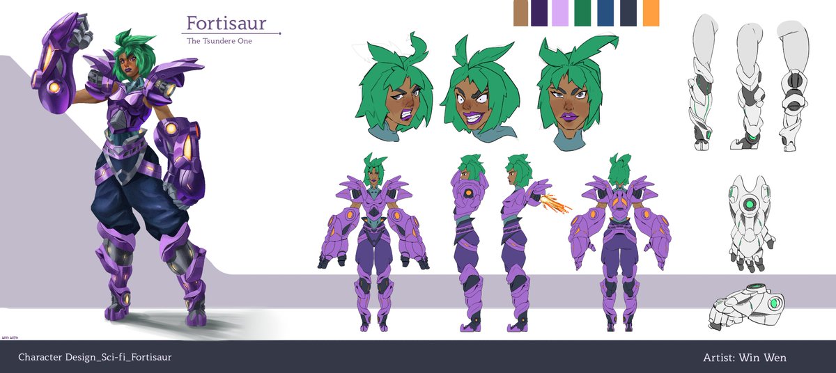PajunarErwin's tweet photo. This is my first sci-fi character in the 3 years.
Her name is Fortisaur, a strong and intelligent woman.

#scifi #art  #fypシ #commissionsopen #characterdesign #originalcharacter #artists #scifiart #dinosaurs #conceptart #Portfolio https://t.co/qHT637PM5n