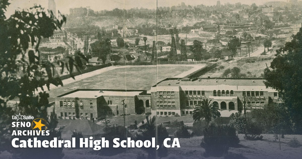 One hundred years ago this month, Cathedral High School in Los Angeles opened its doors to its first students! This photo, taken in the 1930s, is one of our earliest images of the school. Happy Anniversary!🥳

📷: Ca. 1930, Cathedral High School, Los Angeles, California.