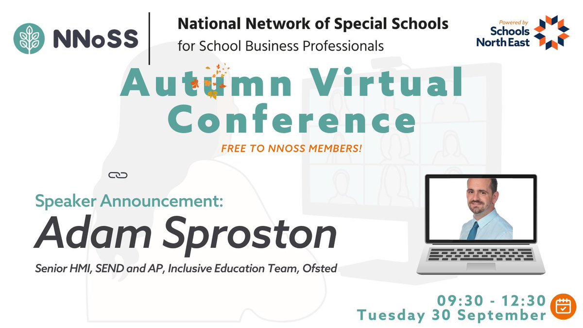 Back to school, back to unique learning &amp; networking opportunities with #NNoSS 💚  

Members are invited to come together for the first virtual conference of the 25/26 academic year, where we'll be hearing from Adam Sproston, Senior #HMI.

See you there: nnoss.co.uk/upcoming-event…