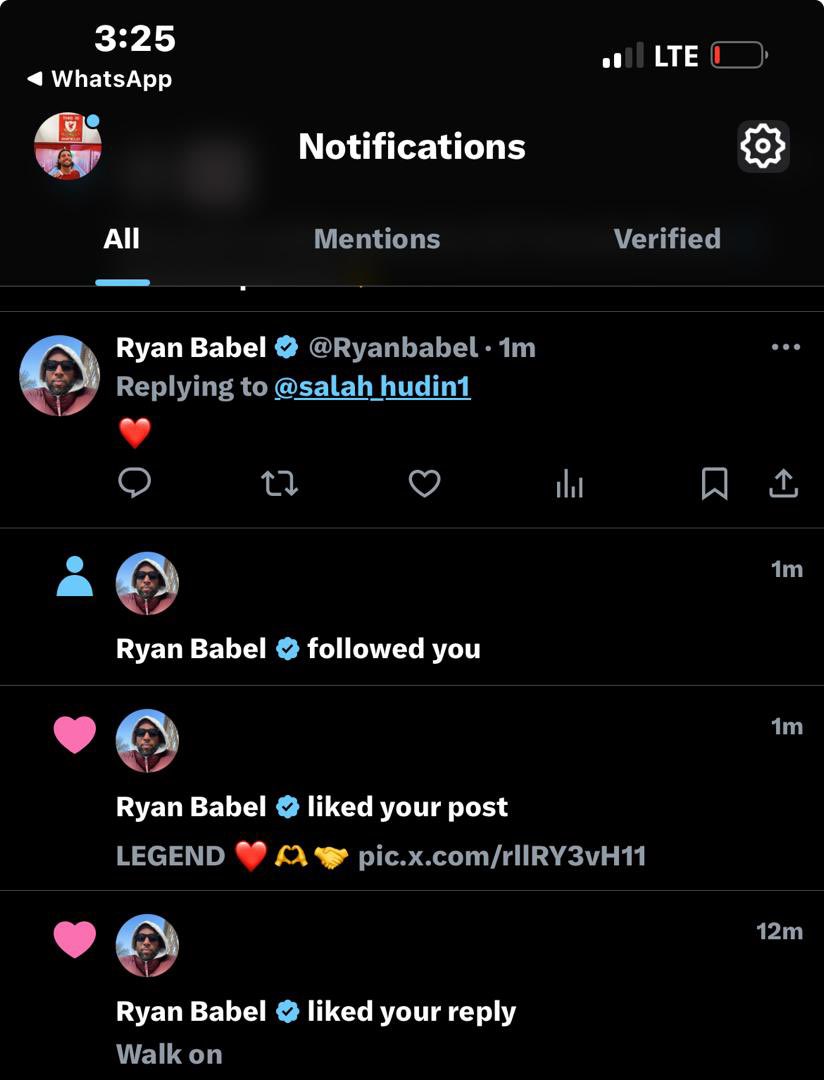 salah_hudin1's tweet photo. 𝐈 𝐋𝐎𝐕𝐄 𝐓𝐇𝐈𝐒 𝐋𝐄𝐆𝐄𝐍𝐃❤️👏
Incase you don’t know who Just followed me #ryanbabel #LFC #ynwa https://t.co/9dvyQ3bov1