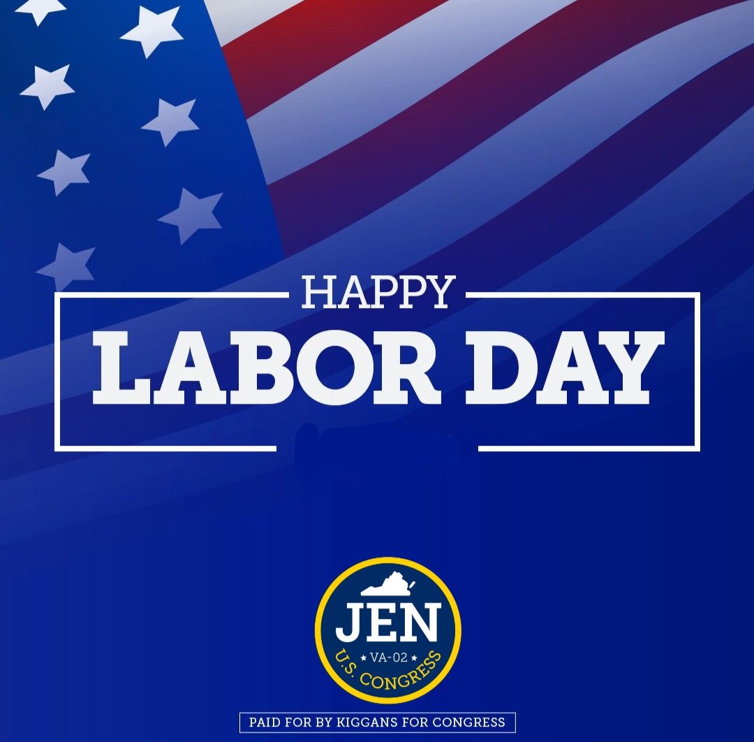 JenKiggans's tweet image. Happy Labor Day Virginia...! Today we celebrate all hardworking Americans who keep our country running... hope you enjoy a great day with friends and family as we celebrate American workers and say goodbye to summer!