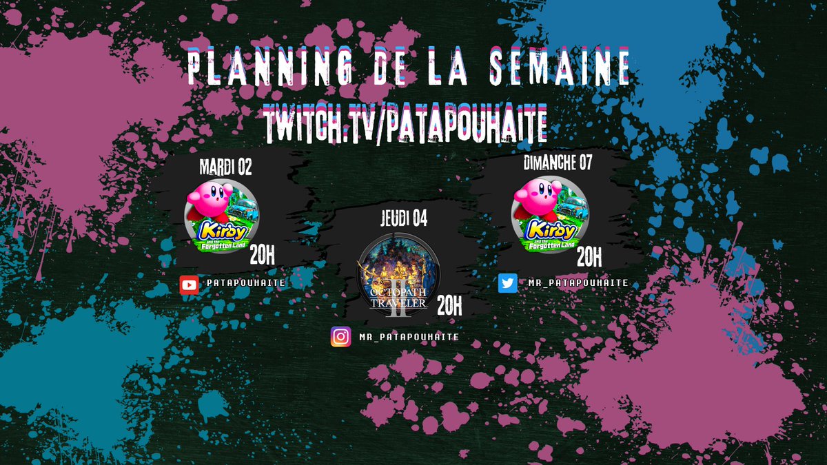 Mr_Patapouhaite's tweet photo. C'est la rentrée !!

Nouveaux Jeux à découvrir :
- Kirby sur Switch 2, on tentera un CHALLENGE sur ce jeu.
- Octopath Traveler 2 en pure chilling !

Bonne semaine ! https://t.co/D2flY2kMAE