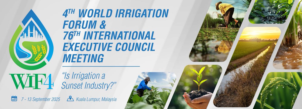 ☑️A partir del 7 de septiembre participaremos junto al <a href="/gobmapa/">Ministerio de Agricultura, Pesca y Alimentación</a> en la 4ª edición del Foro Mundial de Riego en Kuala Lumpur.

💦Un evento que reúne a líderes internacionales en gestión del agua, profesionales del riego, entidades financieras y gobiernos.

👉wif4.org/index.php/en/