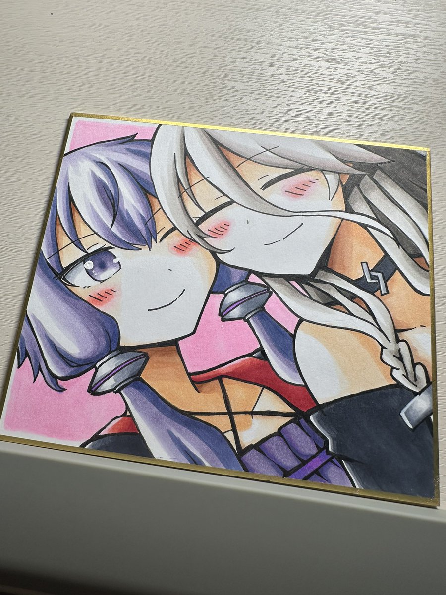 ゆかいあぁ…（声音の色紙が一枚描けました）