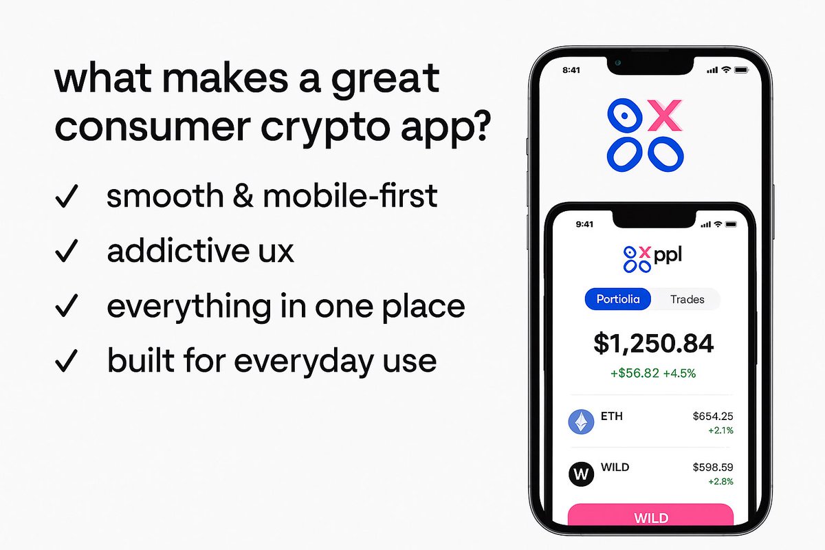 most crypto apps still feel like work. too many tabs, clunky flows, hard to keep up.

a great consumer app should feel smooth, mobile-first, and lowkey addictive…the type you open without even thinking.

that’s what <a href="/0xppl_/">0xPPL</a> is getting right. my whole portfolio, trades, alpha
