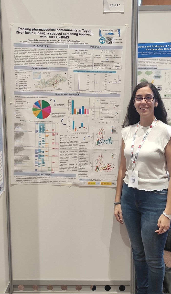 Proyecto_CEMEF's tweet photo. Gran jornada en @euroanalysis25 compartiendo nuestros trabajos sobre aditivos para caucho de neumáticos🚙 y farmacos sospechosos 💊 en el ecosistema fluvial. 🏞️ https://t.co/X3jKoYHeeV