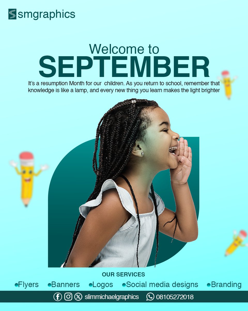 sumerslim's tweet image. Welcome to the month of knowledge

Happy resumption to our children 🤗🎉🤗👌❤️

#slimmichaelgraphics #graphicdesign #graphicdesigner  #newmonth #SeptemberWins #backtoschool2025📚✏️ #viral