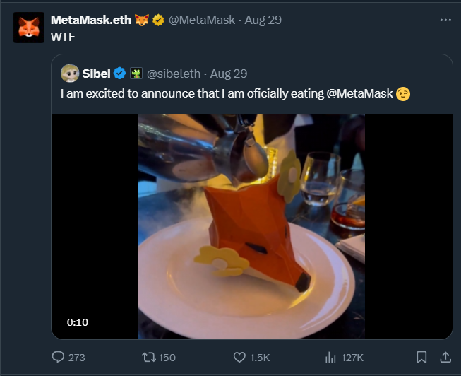 > spends entire cycle asleep at the wheel
> starts losing marketshare to better wallets
> starts partnering with the worst KoL grifters in the history of the industry

<a href="/MetaMask/">MetaMask.eth 🦊</a> why are you partnering with actual Scammers? 

Fire your whole marketing team immediatly