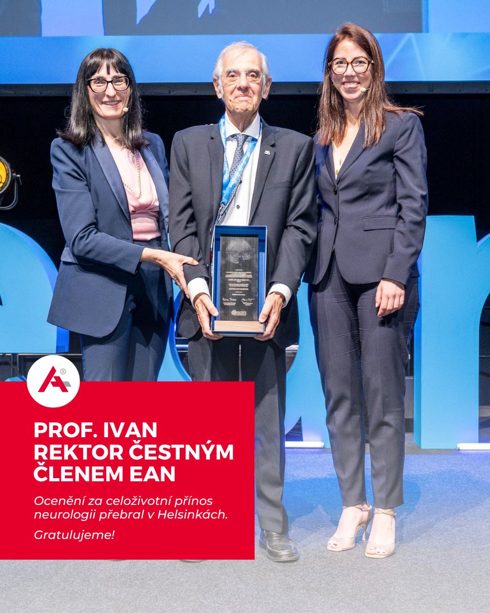 Prof. Ivan Rektor převzal na kongresu European Academy of Neurology (EAN) v Helsinkách čestné členství EAN za celoživotní přínos neurologii. 🧠 Gratulujeme! 👏👉 1url.cz/VJkG3