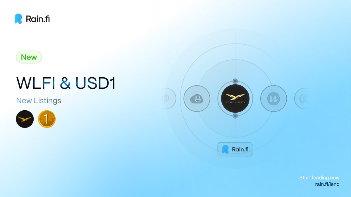 Welcome <a href="/worldlibertyfi/">WLFI</a> to Solana

$WLFI and $USD1 are now available on Rainfi.

You can now Borrow, Earn, and Leverage trade at fixed rates with these assets.