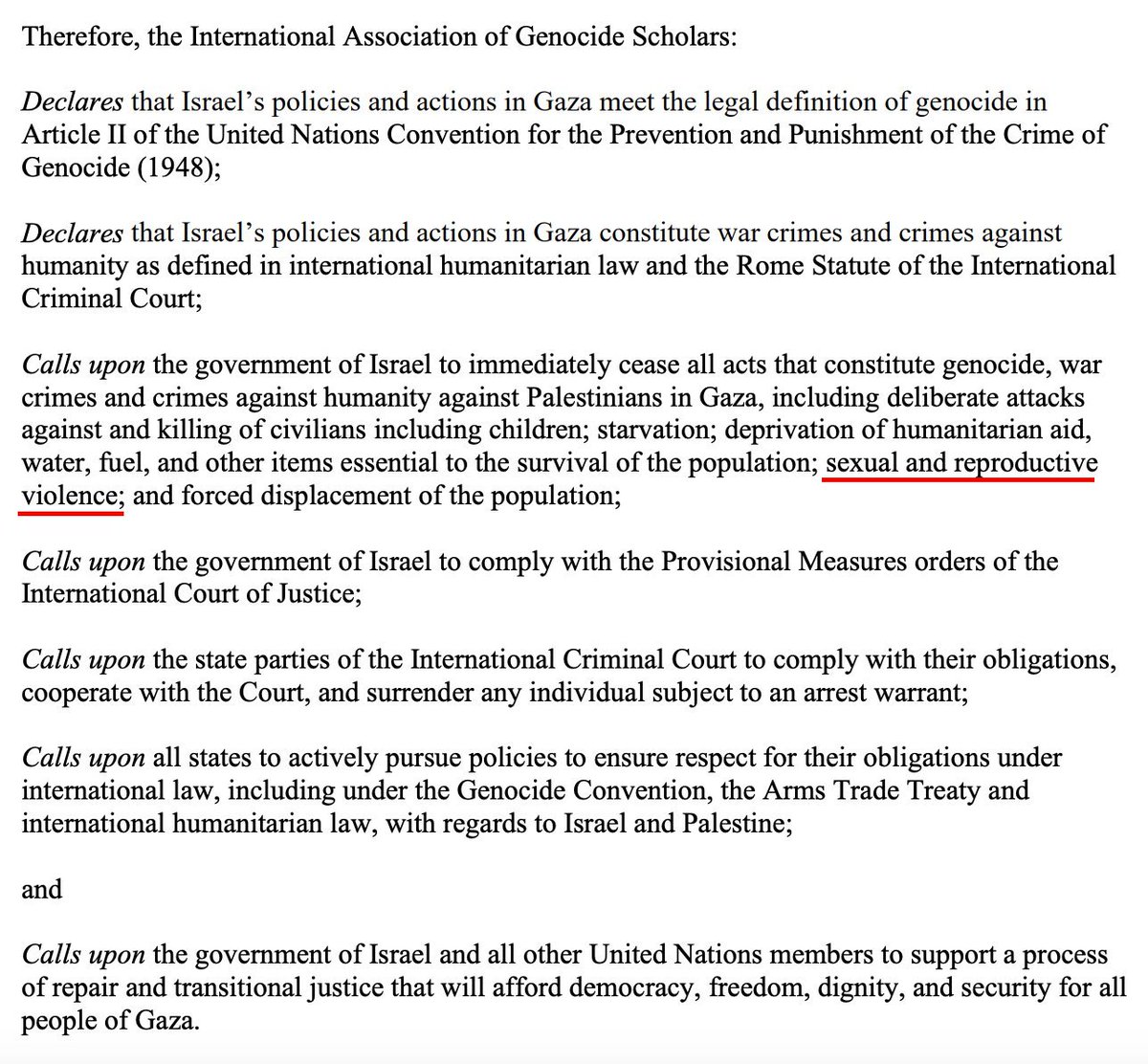 Com haureu vist, la International Association of Genocide Scholars ha publicat una resolució on estableix que Israel està cometent un genocidi.

El que potser no heu vist és que Israel és un cau de merda tan monstruós que fins i tot els han demanat que deixin de violar palestins: