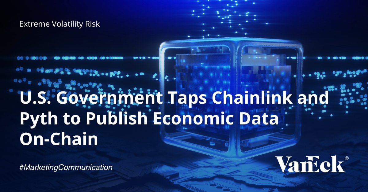 vaneck_eu's tweet photo. The Department of Commerce’s BEA will begin publishing official data, including GDP and inflation, directly on blockchains. 

- Data will be delivered via Chainlink and Pyth 
- Potential use cases: automated trading, prediction markets & DeFi risk management 
- Digital assets are always subject to extreme volatility risk.

Source: Cointelegraph, https://t.co/l8zjr4csRA 

#MarketingCommunication