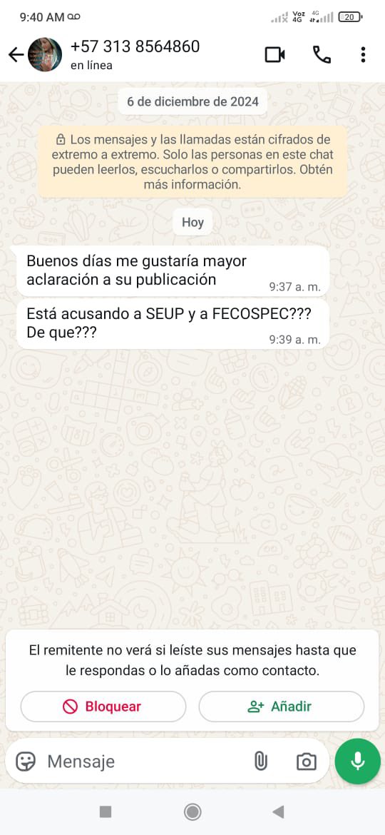 <a href="/UtpcolombiaOrg/">UTP Colombia</a> <a href="/SeupColombia/">SEUP-SI. - COLOMBIA</a> <a href="/fecospecofi/">FECOSPEC_PRINCIPAL</a> Inician los señalamientos y acoso en contra de compañeras Por defender nuestro proyecto de ley de #pension20años, cualquier aclaración con <a href="/UtpcolombiaOrg/">UTP Colombia</a> cobardes a una mujer no se hostiga