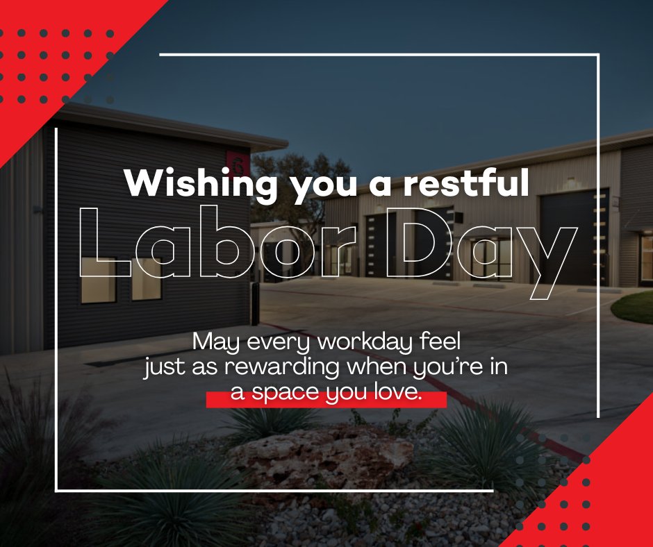 WorkspaceUSA1's tweet photo. Labor Day reminds us that the best work feels effortless when you’re in a space designed for you. Wishing you a restful holiday!

#flex #flexspace #flexindustrial #smallbayindustrial #smallbaywarehouse #officewarehouse #officewarehouses #miniwarehouse #smallbay #LaborDay https://t.co/Sdqru63cvv