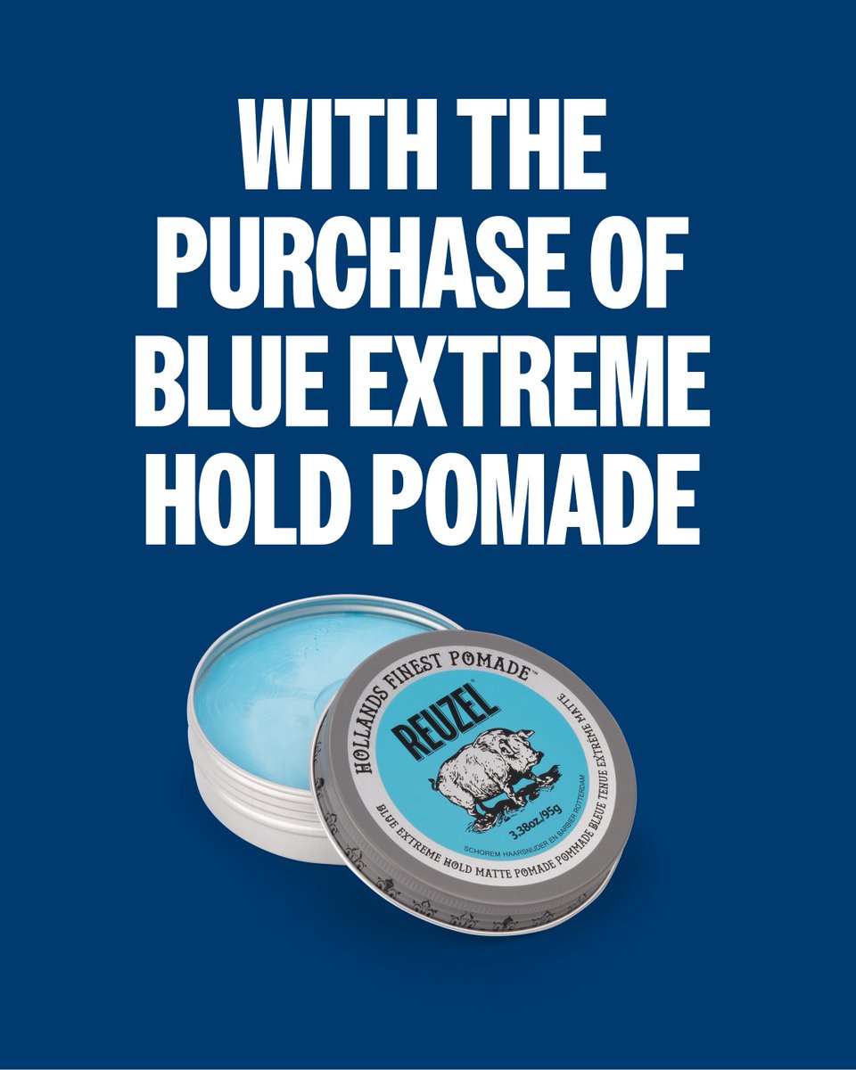 reuzel's tweet photo. Our Blue Extreme Hold Matte Pomade gives you the confidence to rock any look while helping fight prostate cancer.

For every can sold Reuzel donates to support @PCFnews. The Pomade’s blue colour makes a statement in the tin, but don’t worry, your hair stays sharp, not blue...
T https://t.co/VQRrTLoy1J