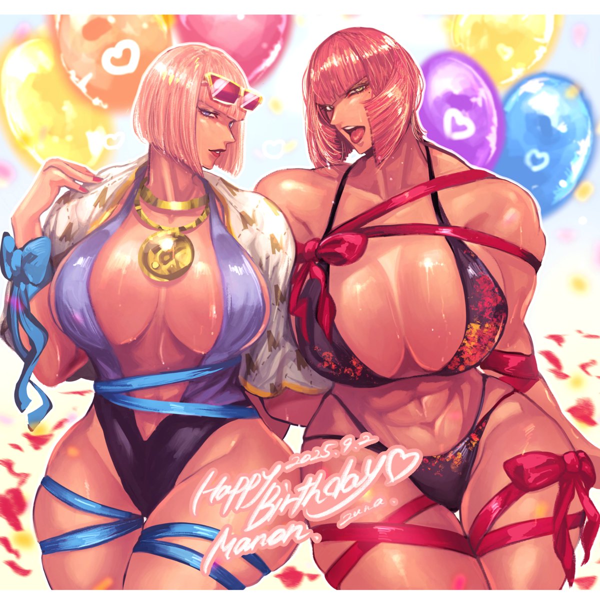 ハッピーバースデー！マノン！
水着デートマノマリ❤
#StreetFighter6 
#マノン生誕祭