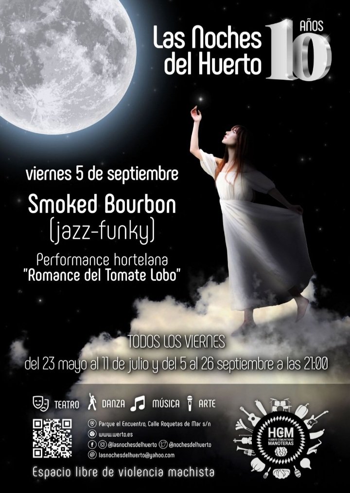 De vuelta de vacaciones y para finalizar el período estival, de nuevo
#LasNochesdelHuerto
Del 5 al 26 de septiembre
Como siempre, buena música, arte y cultura compartidas, comida, bebida y disfrute
Mucho disfrute
📆Todos los viernes de septiembre
⏰️21:00h
📍#ParquedelEncuentro