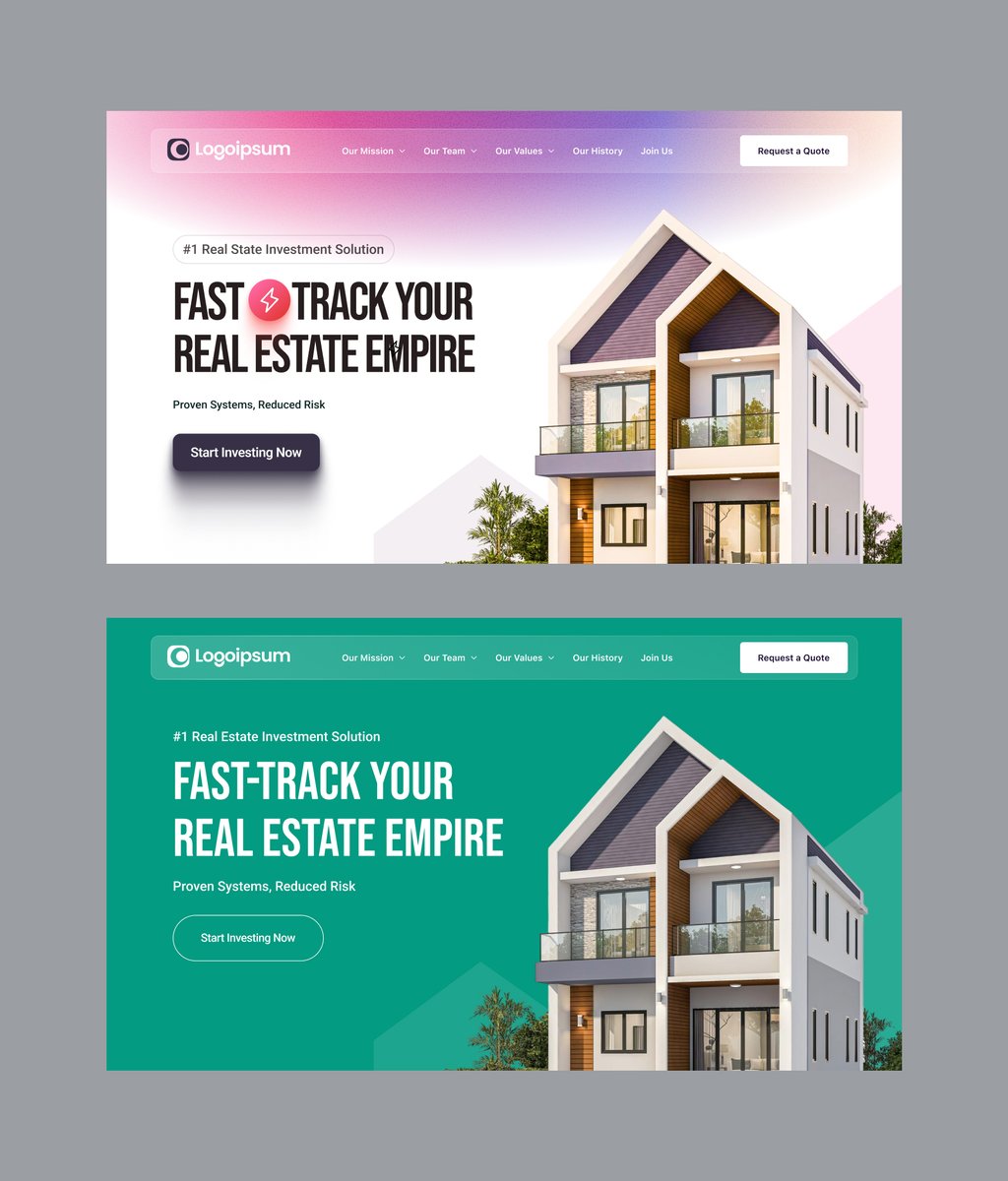 Sept first hero section, starting to share on X from now on.   

Which one do you prefer?

Get this Hero Section for free!

Just comment "Hey Foyez",

I will DM you the Figma file with a Dropshadow Plugin that I used on this design.