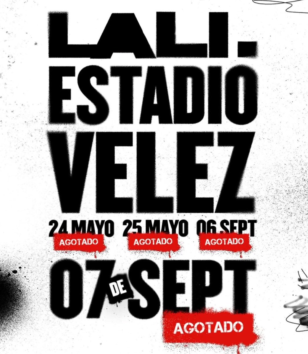 Lali acumula cinco Estadios Vélez agotados a lo largo de su carrera, lo que equivale a ~240,000 entradas vendidas! 🎟

— Se convierte en la artista argentina con mayor cantidad de shows agotados a capacidad completa en el recinto. 🏟